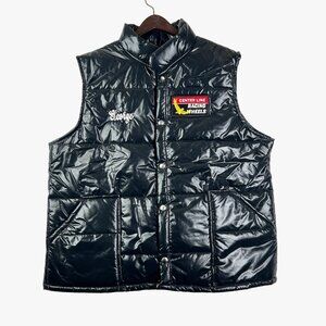 Vintage Center Line Racing Apparel Puffer Vest X-Large Nylon/Polyester Black